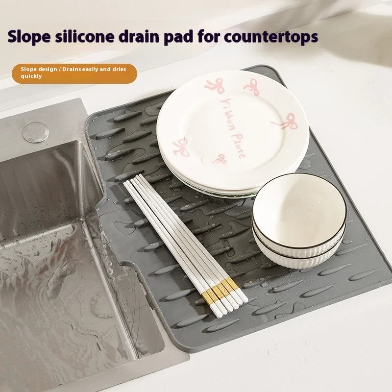 Silicone Slope Drain Pad (Countertop Drying Mat)