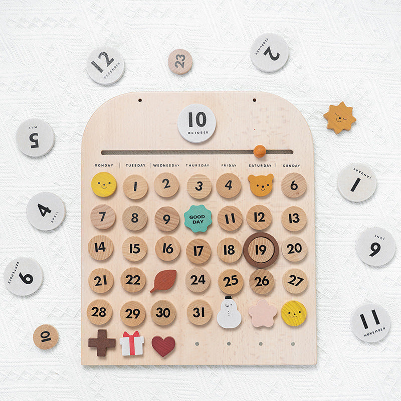 Eco-Friendly Wooden Calendar for Kids' Learning