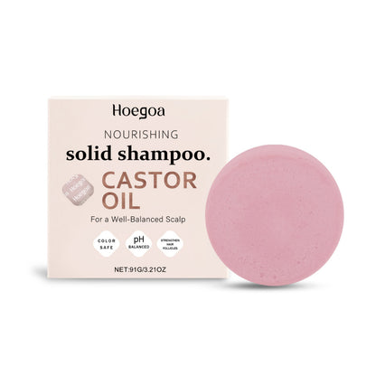 Pink Round Solid Shampoo Bar in Eco-Friendly Packaging