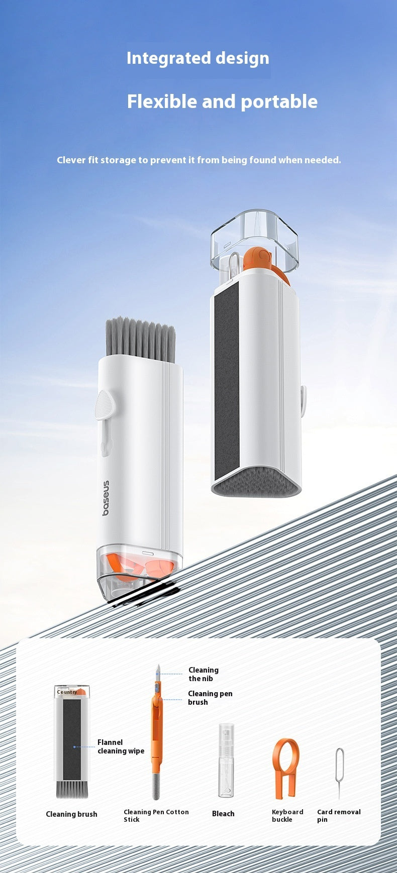 Eco-Friendly Keyboard & Headset Cleaning Brush