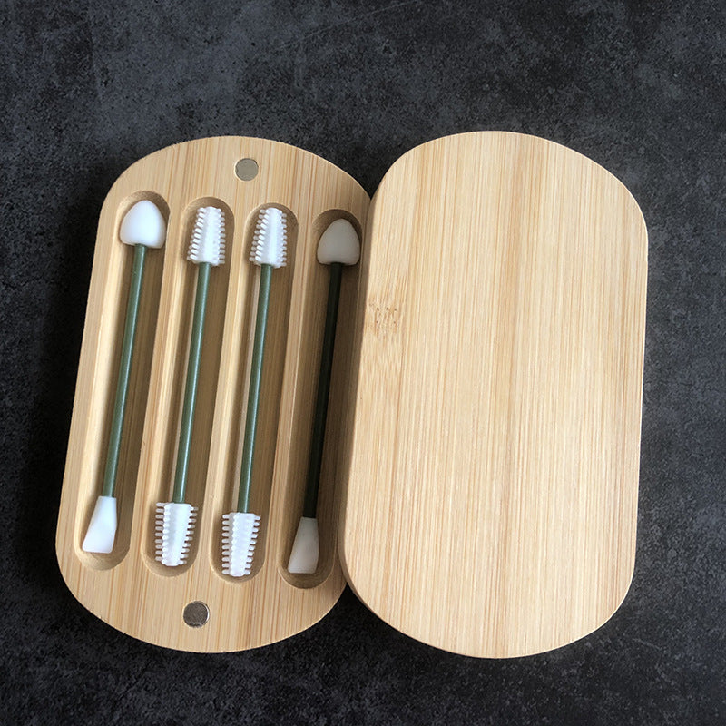Eco-Friendly Reusable Cotton Swabs with Bamboo Case