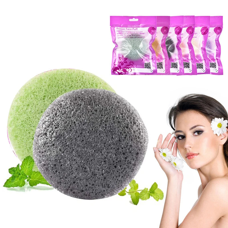 Natural Konjac Face Puff - Biodegradable Facial Cleansing Sponge