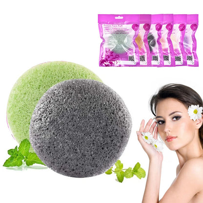Natural Konjac Face Puff - Biodegradable Facial Cleansing Sponge