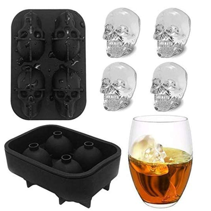 Skull Ice Cube Mold - Reusable Silicone Skull-Shaped Ice Tray