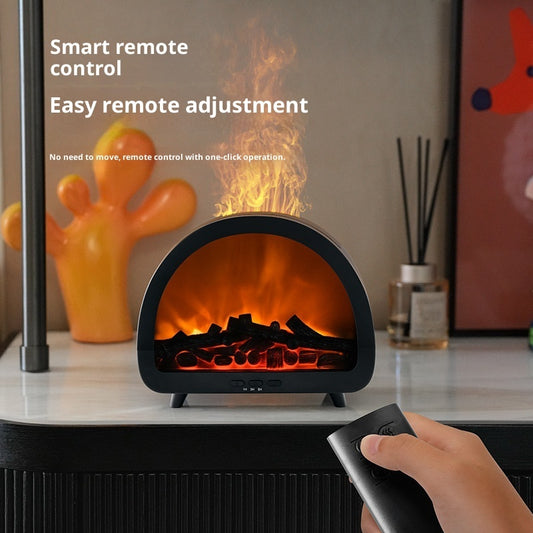 Fireplace Flame Aroma Diffuser – Remote Control Desktop Humidifier with Colorful Atmosphere Light