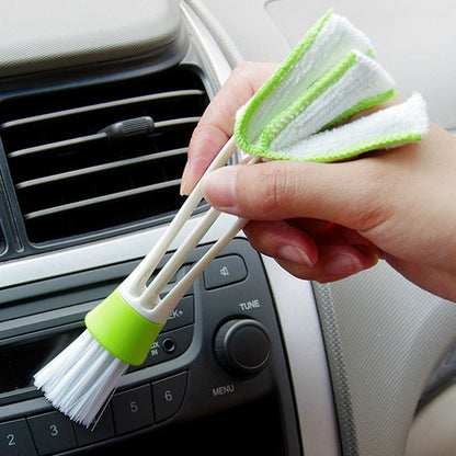 Eco-Friendly Dual-Ended Cleaning Brush & Microfiber Duster