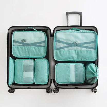 7 Pcs Packing Cubes Travel Organizer Set – Clothes, Shoes & Toiletries Storage Bags