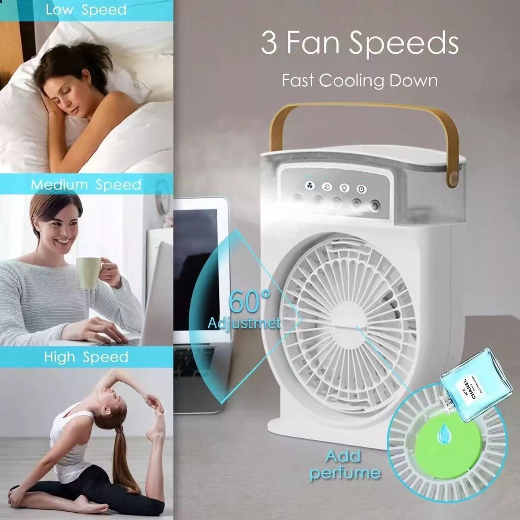 Portable Air Conditioner Cooling Fan with LED Lighting