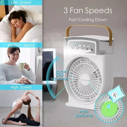 Portable Air Conditioner Cooling Fan with LED Lighting