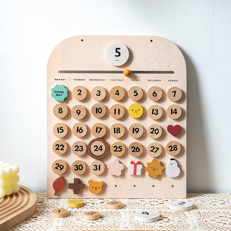 Eco-Friendly Wooden Calendar for Kids' Learning