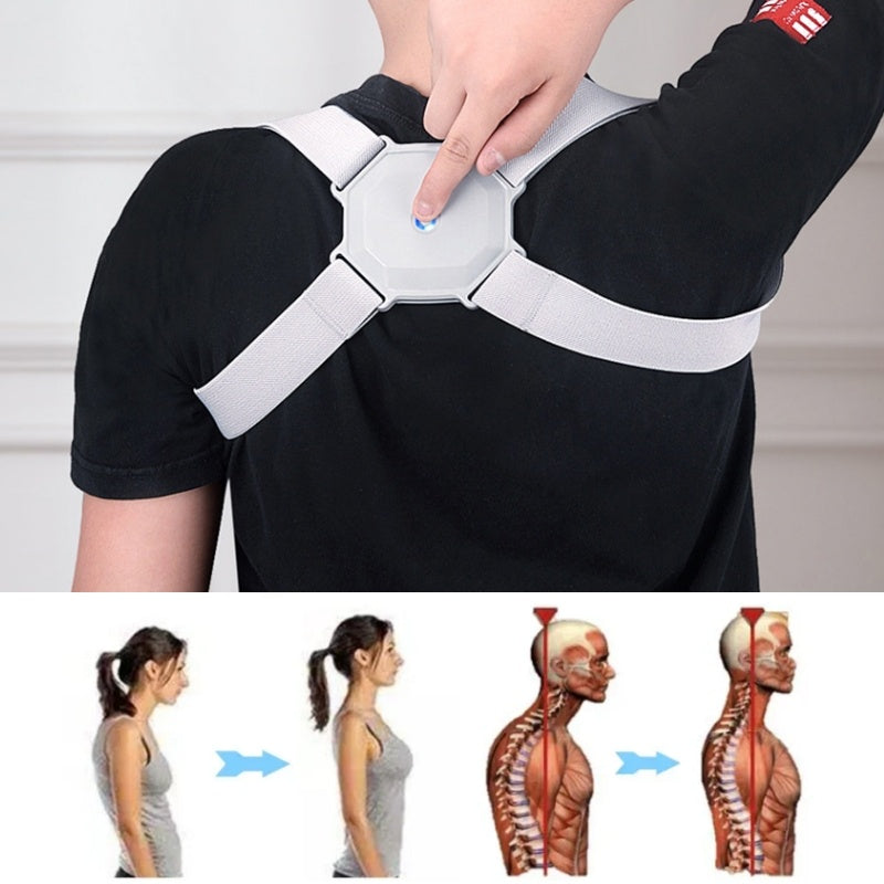 Light Gray Adjustable Posture Corrector for Better Back Support