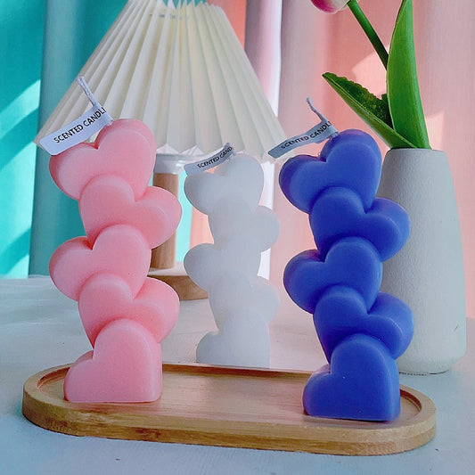 Heart Column Aromatherapy Candle (Pack of 3)