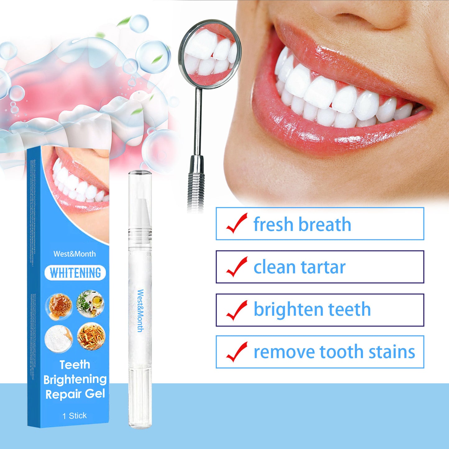 Dual-Action Tooth Brightening & Repair Pen with Hydroxyapatite