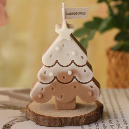 Eco-Friendly Handmade Christmas Tree Candle - Decorative & Biodegradable