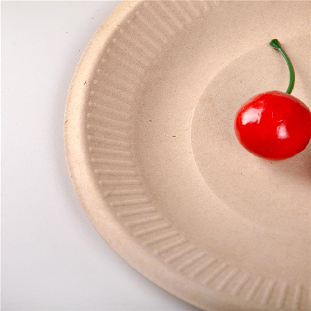 Eco-Friendly Biodegradable Round Dinner Plates - Natural Beige