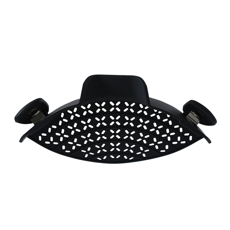 Eco-Friendly Clip-On Pot Strainer - Green Silicone Kitchen Tool