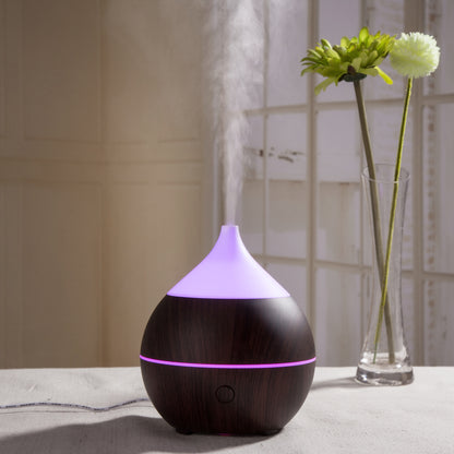 Natural Wood Grain Teardrop Essential Oil Diffuser for Aromatherapy & Humidification