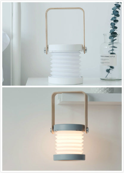 Eco-Friendly Portable Lantern with Wooden Accents