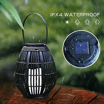 Eco-Friendly Solar Rattan Wind Lamp for Outdoor Ambiance