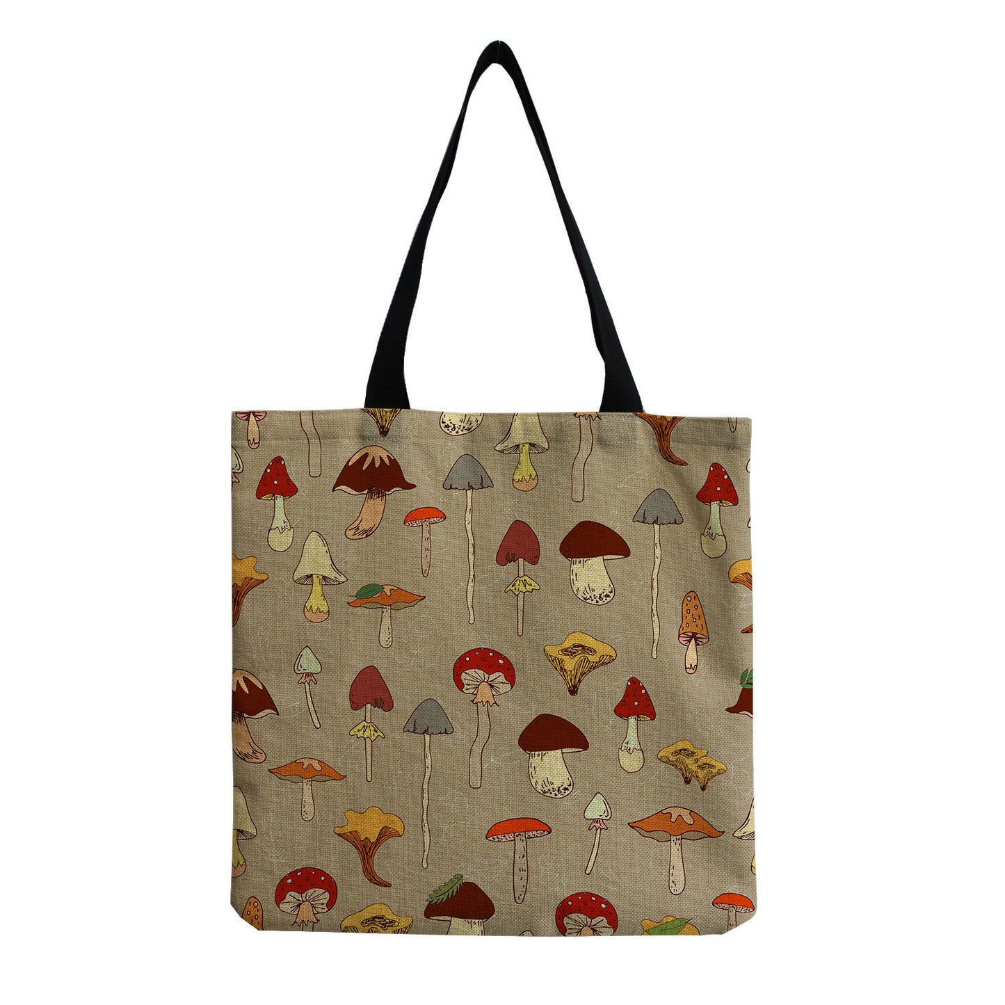 Cartoon Mushroom One Shoulder Reusable Tote Bag