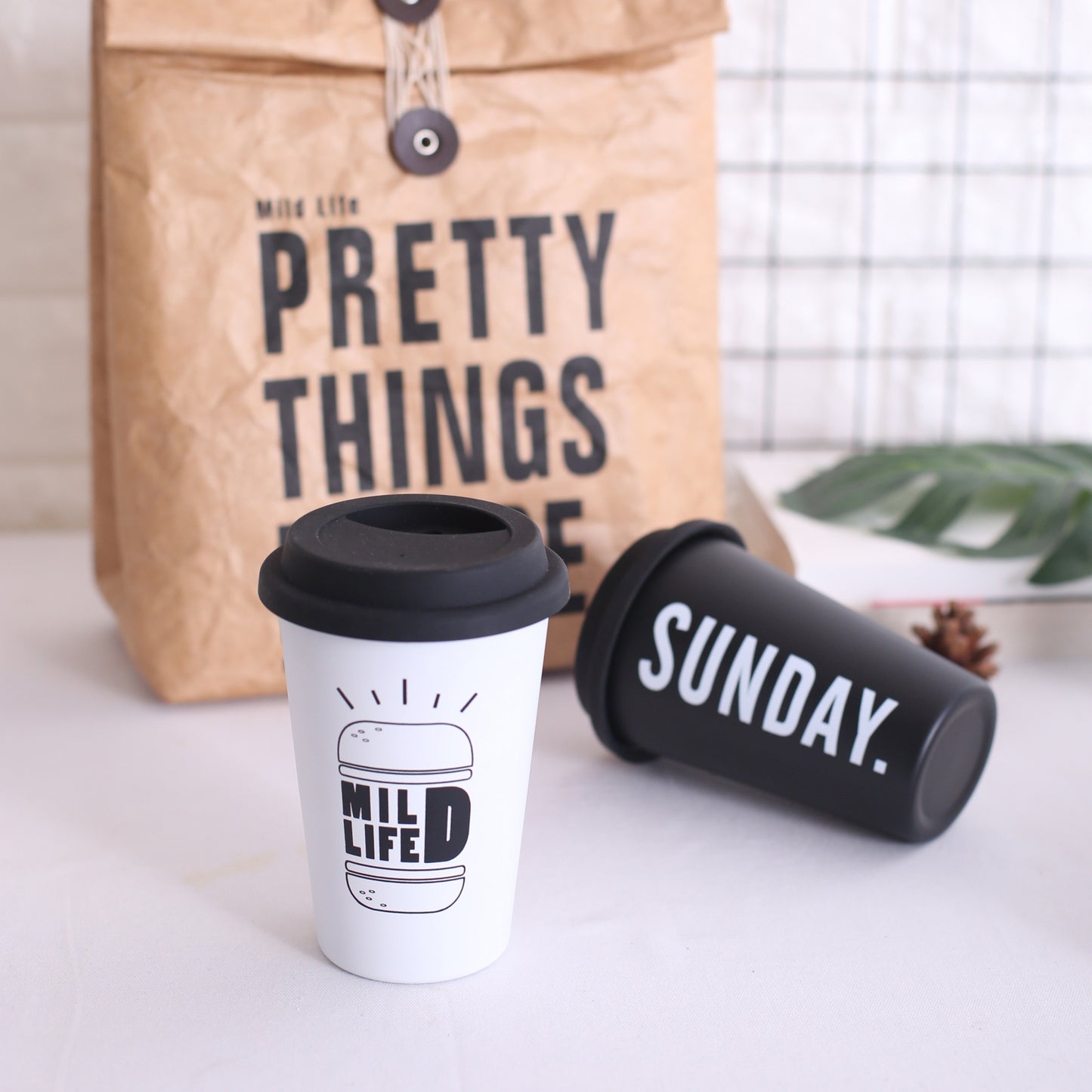 Eco-Friendly Stainless Steel Cups with Lids & Straws 350ml