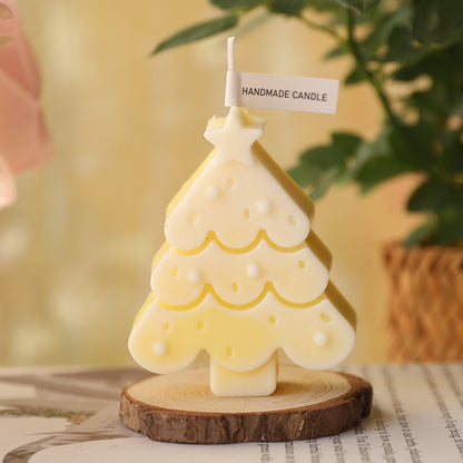 Eco-Friendly Handmade Christmas Tree Candle - Decorative & Biodegradable