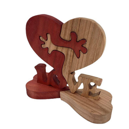 Eco-Friendly Wooden Heart Desktop Ornament