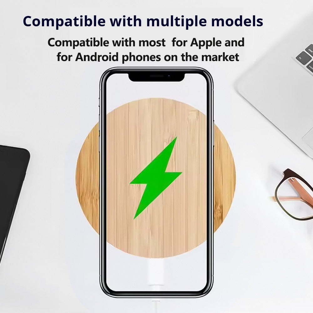 Eco-Friendly Bamboo Wireless Charger - Sustainable Inductive Charging Pad