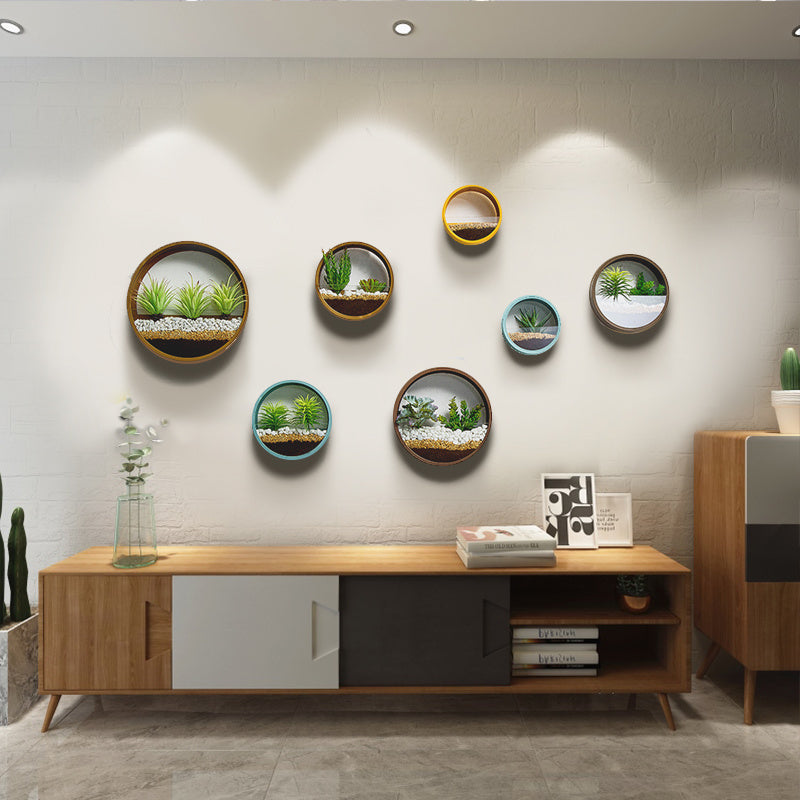 Eco-Friendly Circular Wall-Mounted Planters for Indoor Greenery