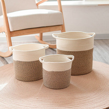 Eco-Friendly Hand Woven Storage Basket for Clothes & Toys