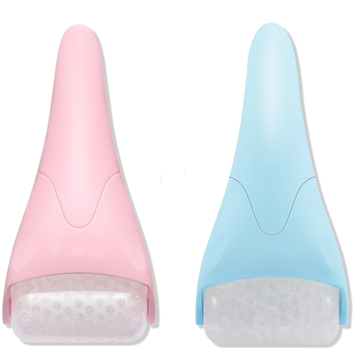 Pink Ergonomic Facial Ice Roller for Skincare and Wellness