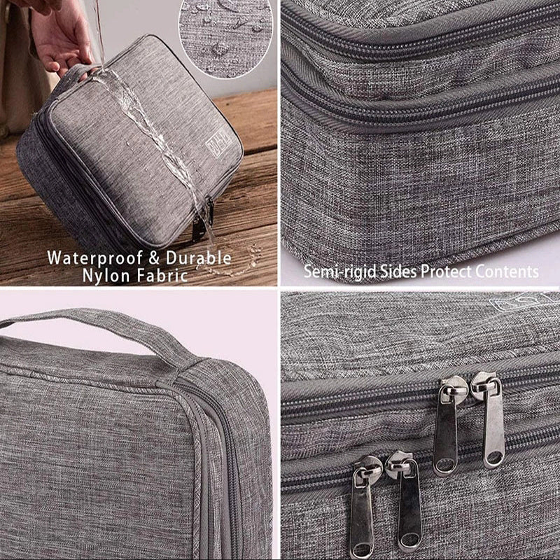 Eco-Friendly Gray Rectangular Cable Organizer Bag
