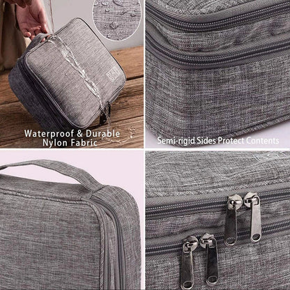 Eco-Friendly Gray Rectangular Cable Organizer Bag