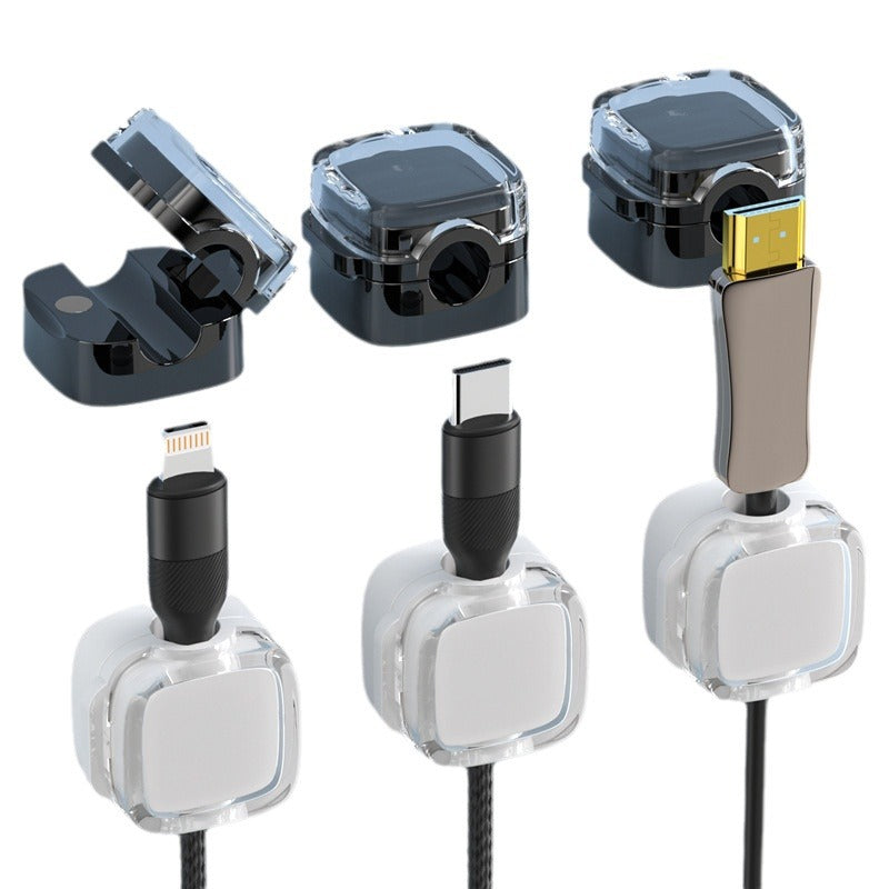 Transparent Magnetic Cord Manager – 3-Pack Cable Holder