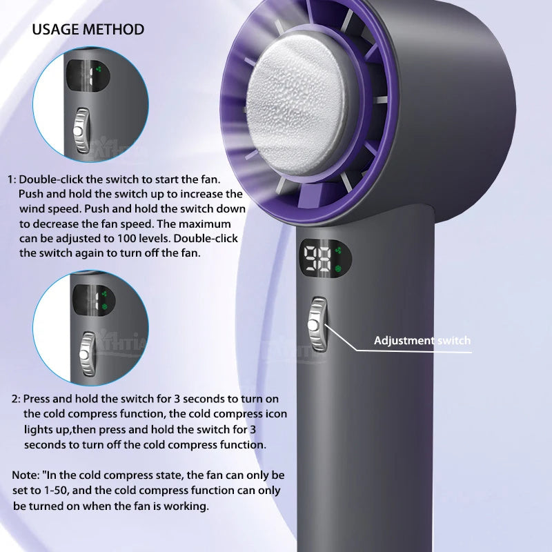 Turbo Cooling Mini Fan - Rechargeable & Portable