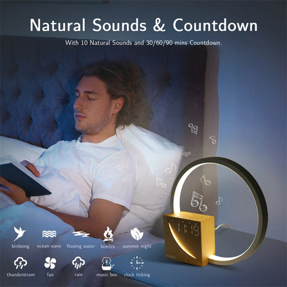 Smart Bedside Touch Lamp with Alarm Clock & Natural Sounds – 3-Level Brightness, Wake-Up Light, Home & Desk Lamp