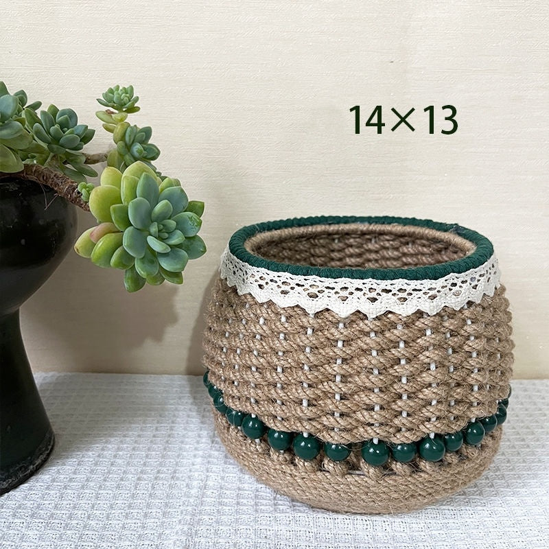 Eco-Friendly Jute Storage Basket for Home Decor