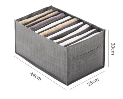 Clothes & Pants Drawer Organizer – 9-Grid Foldable Storage Box (Gray)