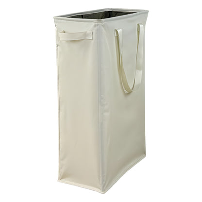 Eco-Friendly Beige Canvas Laundry Hamper for Small Spaces