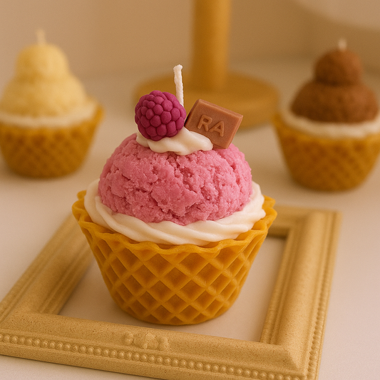 Realistic Ice Cream Candle – Handmade Soy Wax, Eco-Friendly, Decorative