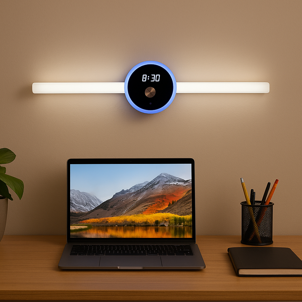 Smart Cabinet Light with Clock – Removable LED Wardrobe Sensor Lamp