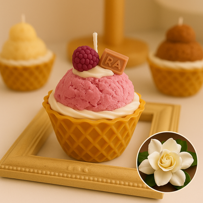 Realistic Ice Cream Candle – Handmade Soy Wax, Eco-Friendly, Decorative