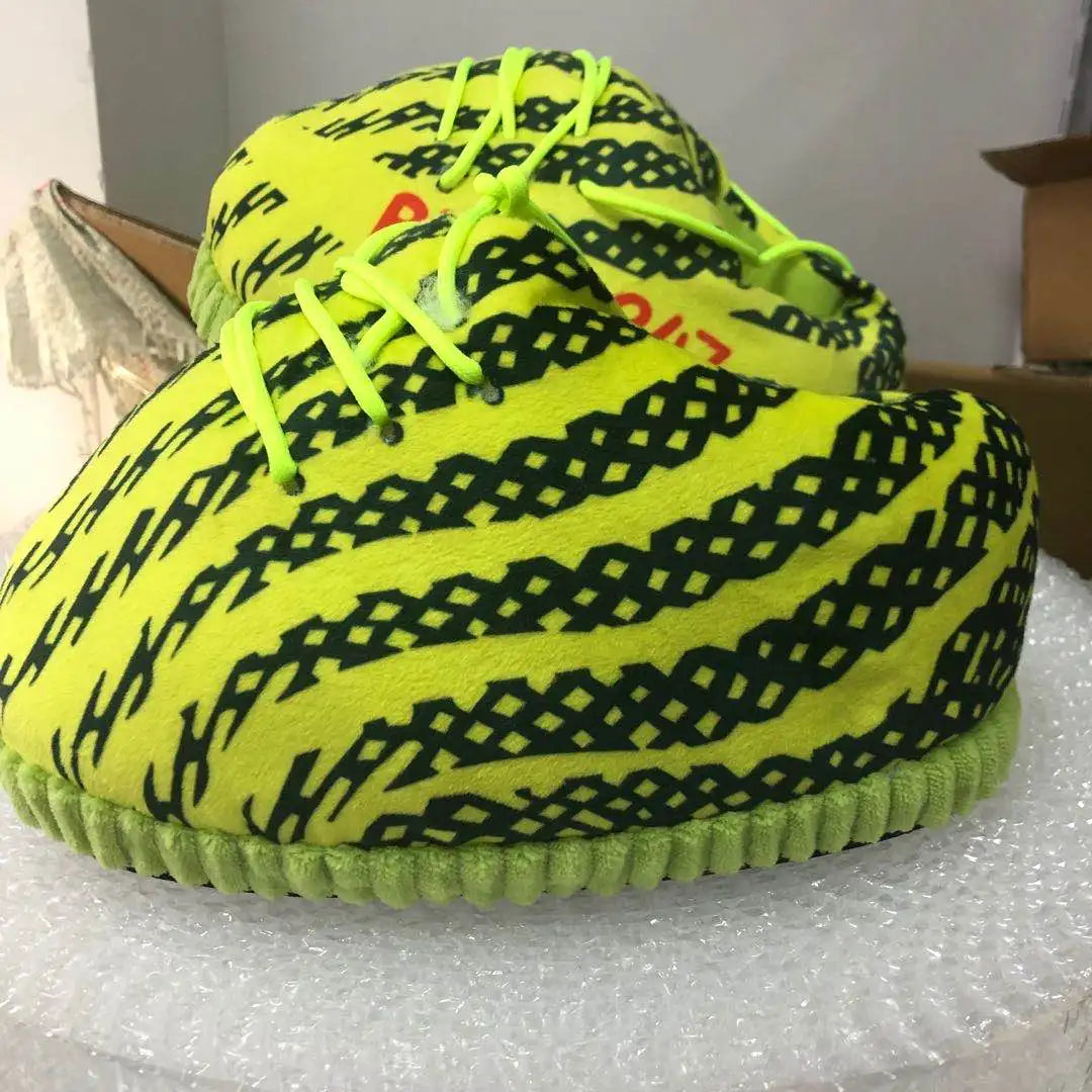 Women's Men Winter Cotton Shoes Cute Cartoon Animal Warm Home Plush Shoes Woman Male Foam Sneakers Bread Fat Slippers Size 36-44