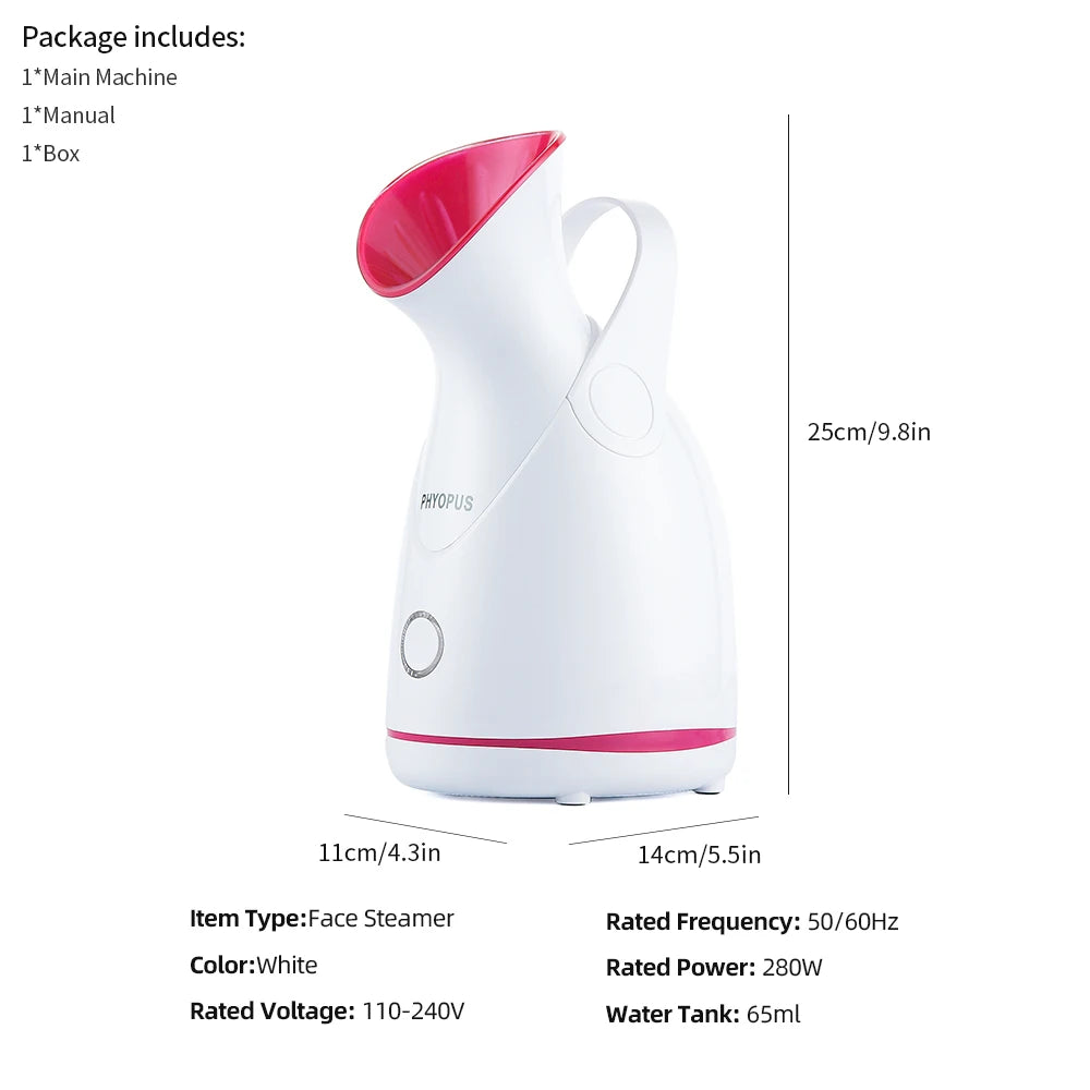 Face Steamer Nano Steam Hot Compress Heating Sprayer Skin Moisturizing Humidifier Pore Deep Cleaning Water Hydration Nebulizer