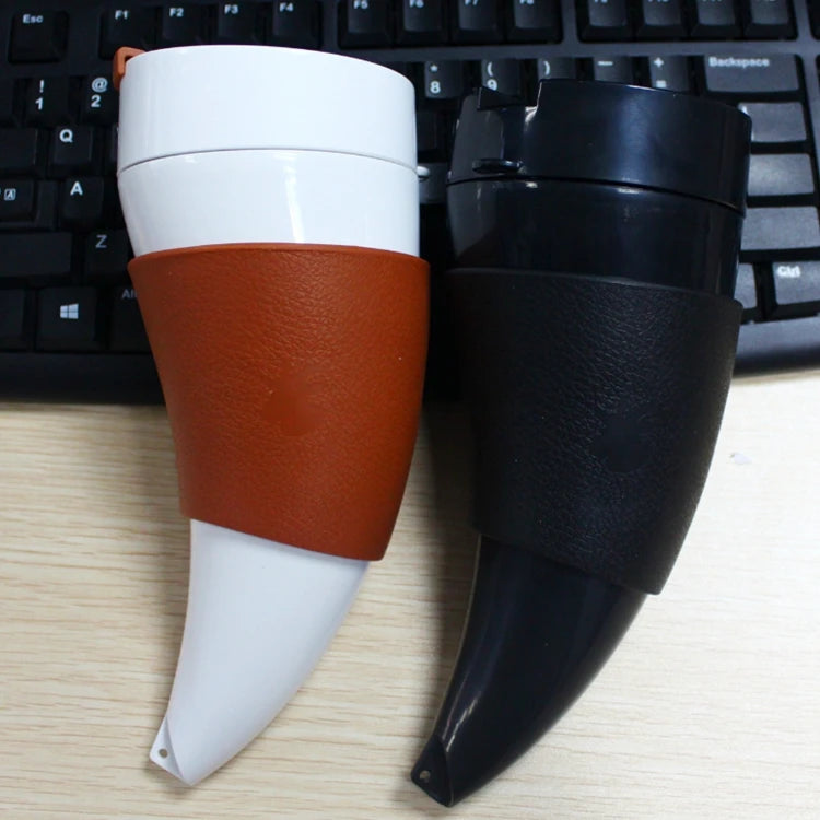 Creative Goat Horns Coffee Mug Cup Stainless Steel Vacuum Cup Thermos Flask Halloween Bar Lower Gift Tea Cups Water Bottle /Rope