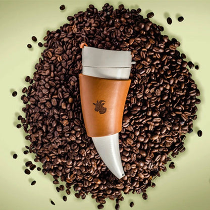 Creative Goat Horns Coffee Mug Cup Stainless Steel Vacuum Cup Thermos Flask Halloween Bar Lower Gift Tea Cups Water Bottle /Rope