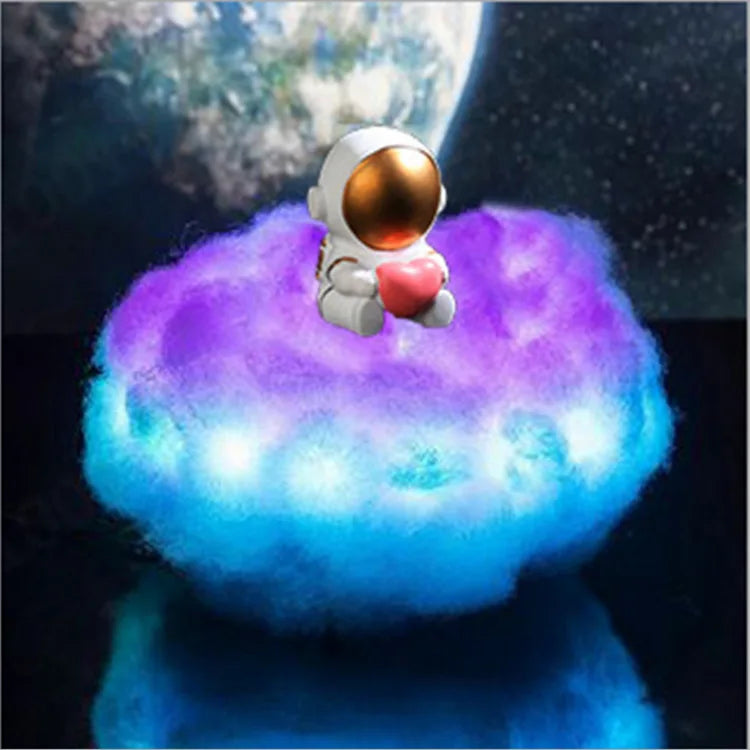 Children's Gift Resin Astronaut Ornaments Night Light Dream Catcher White Cloud Lamp USB Remote Control Bedside Table Lamp