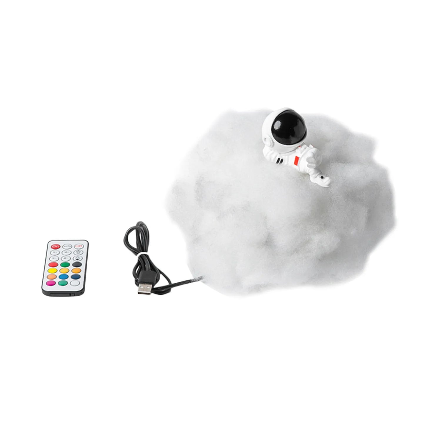 Children's Gift Resin Astronaut Ornaments Night Light Dream Catcher White Cloud Lamp USB Remote Control Bedside Table Lamp