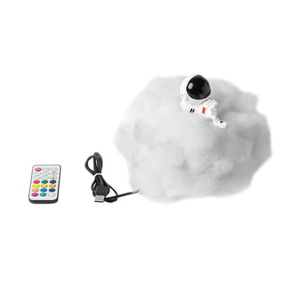Children's Gift Resin Astronaut Ornaments Night Light Dream Catcher White Cloud Lamp USB Remote Control Bedside Table Lamp
