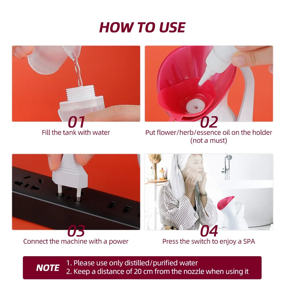 Face Steamer Nano Steam Hot Compress Heating Sprayer Skin Moisturizing Humidifier Pore Deep Cleaning Water Hydration Nebulizer